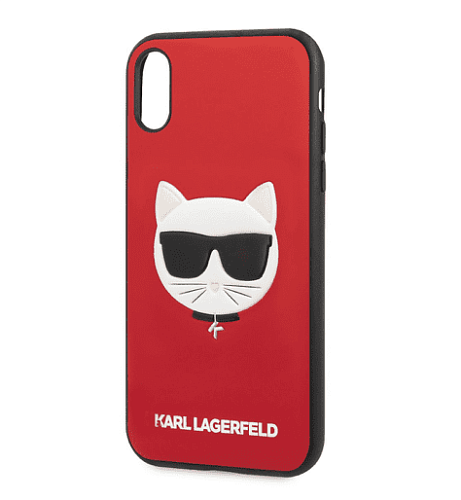 Чехол для смартфона Lagerfeld для iPhone XR PU Leather Choupette Hard Glitter Red
